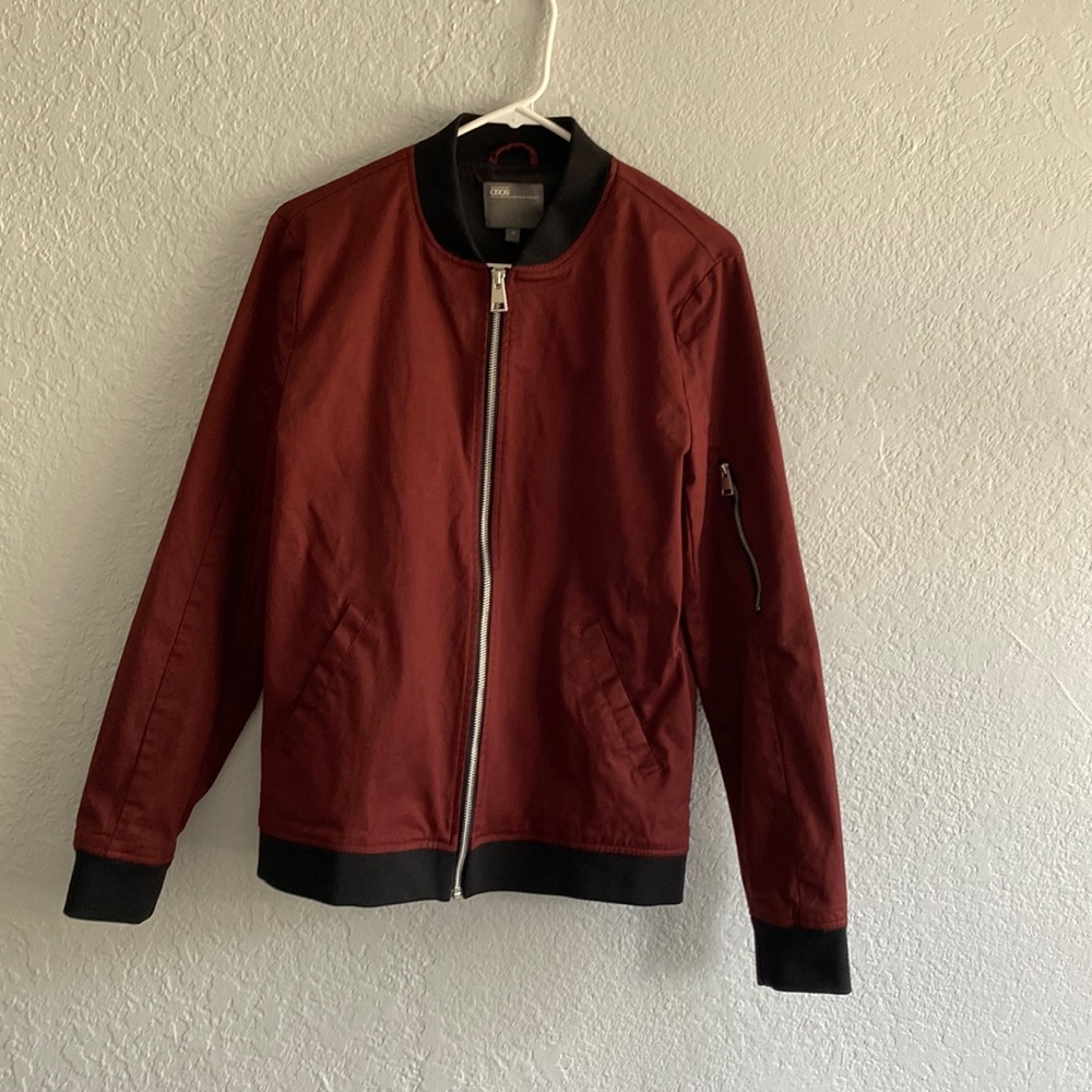 Asos burgundy Bomber